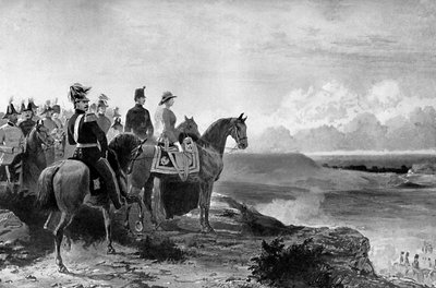 الملكة فيكتوريا تراجع قواتها ، ألدرشوت ، 1856 ، ج 1920 بواسطة غير معروف