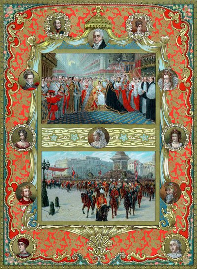 تتويج الملكة فيكتوريا عام 1837 واليوبيل الذهبي عام 1887 بواسطة غير معروف