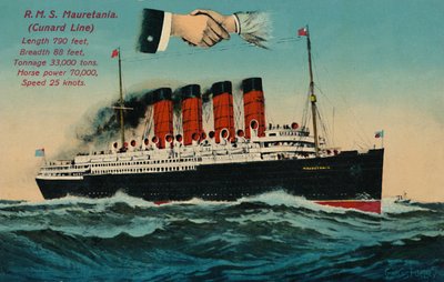 RMS موريتانيا. خط كونارد ، 1930s. بواسطة غير معروف