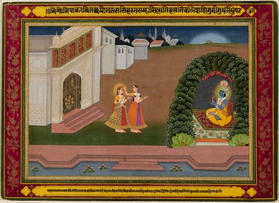 راداس كونفيدانتي يجلبها إلى كريشنا ، ج. 1790-1800. بواسطة غير معروف