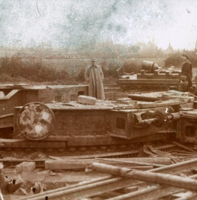 تصاعد السكك الحديدية لبندقية Bertha الكبيرة ، c1914-c1918 بواسطة غير معروف