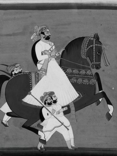 رجا على ظهور الخيل برفقة المرافقين المفضلين له ، أواخر القرن التاسع عشر وأوائل القرن العشرين. بواسطة غير معروف