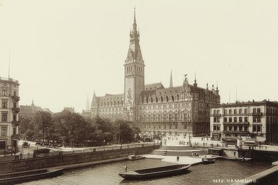 قاعة مدينة هامبورغ. حوالي عام 1900 بواسطة غير معروف