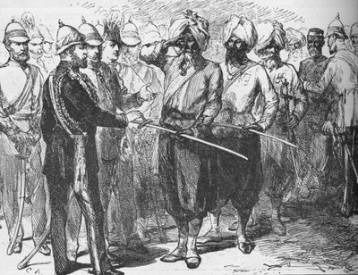استقبال للناجين من الدفاع عن لكناو ، الهند ، يناير 1876 1908 بواسطة غير معروف