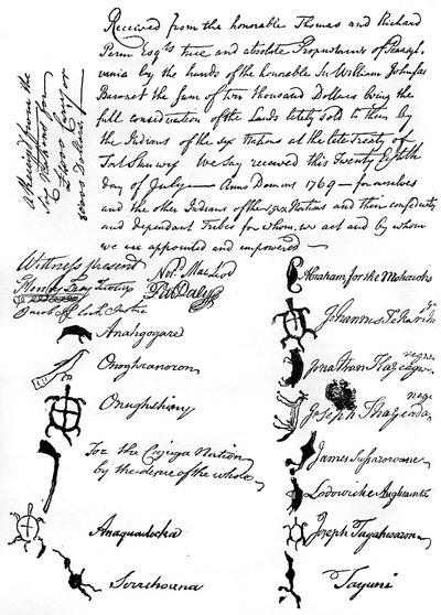 نسخة مصغرة من معاهدة بين القبائل البريطانية والأمريكية الأصلية ، 1769 ، c1880 بواسطة غير معروف