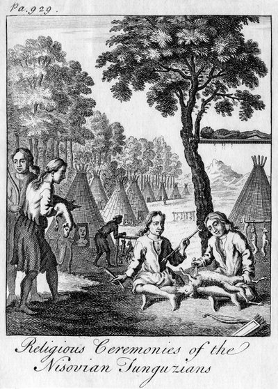 الطقوس الدينية للتنغوفيين النيزوفيين ، c1748 بواسطة غير معروف