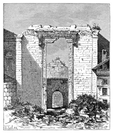 بقايا معبد أغسطس وروما ، أنسيرا أنقرة ، تركيا ، 1895 بواسطة غير معروف