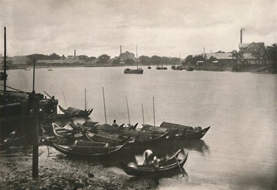 مطاحن الأرز على خور بوزوندونغ ، رانجون ، 1900. بواسطة غير معروف