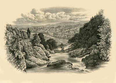 مشهد النهر في Pont-Y-Cyffing ، c1890. بواسطة غير معروف