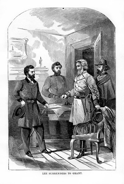 روبرت إي لي يستسلم إلى يوليسيس إس غرانت ، 9 أبريل 1865 ، 1872 بواسطة غير معروف