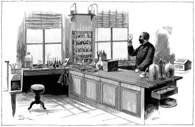 روبرت كوخ 1843-1910 ، عالم جراثيم وطبيب ألماني في مختبره بواسطة غير معروف