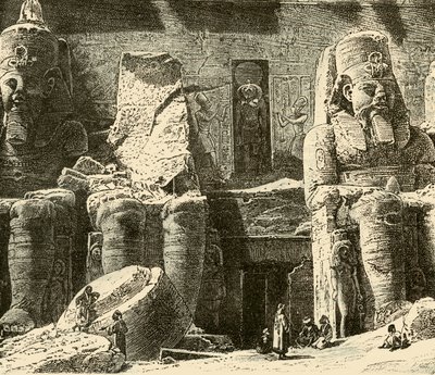 معابد الصخور في أبوسيمبل ، 1890. بواسطة غير معروف