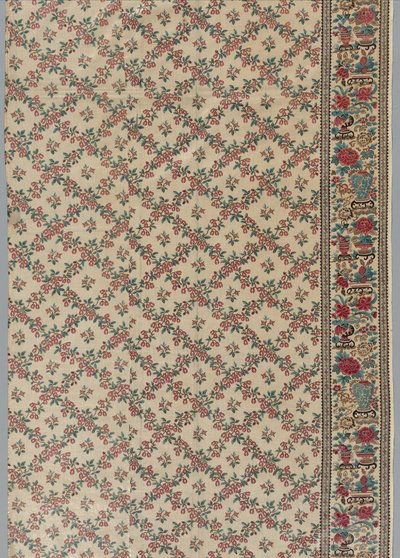 Chintz المزجج بطباعة الأسطوانة مع تصميم الزهرية والزهرية ، 1800s. بواسطة غير معروف