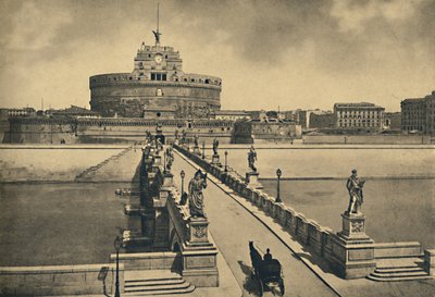 روما - جسر وقلعة سانت أنجيلو ، 1910 بواسطة غير معروف