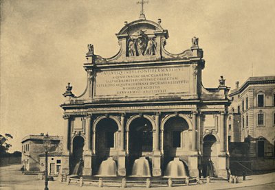 روما - نافورة قناة بول الخامس ، التي أقيمت من تصاميم فونتانا في 1612 ، 1910 بواسطة غير معروف