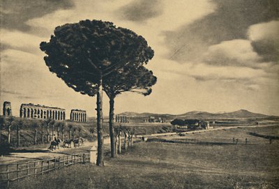 روما - طريق Neio Appian - أطلال Aquaduct of Claudius. تلال ألبان ، 1910 بواسطة غير معروف