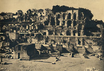 روما - أنقاض منزل كاليجولا الشاهق فوق بيت العذارى فيستال ، 1910 بواسطة غير معروف