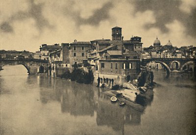 روما - جزيرة تيبيرين وجسور Caestius و Fabritius القديمة ، 1910 بواسطة غير معروف