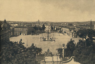 روما - منظر من حديقة Pincian: ساحة أشجار حور بوبولو ، 1910 بواسطة غير معروف
