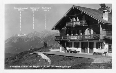 Rosshutte وجبال Wettersteingebirge ، بالقرب من سيفيلد ، النمسا ، القرن العشرين بواسطة غير معروف