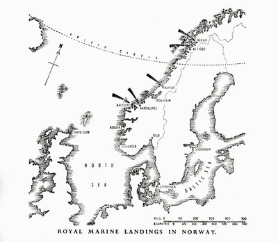 عمليات الإنزال البحرية الملكية في النرويج ، الحرب العالمية الثانية ، 1940 1944. بواسطة غير معروف
