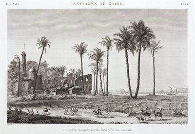 مسجد مدمر بجزيرة الروضة بالقرب من القاهرة بمصر عام 1798 بواسطة غير معروف