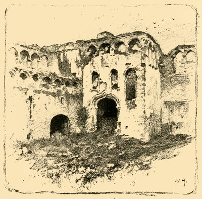 أطلال قصر الأساقفة ، 1898. بواسطة غير معروف
