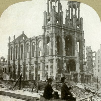أنقاض الكنيس اليهودي في شارع سوتر ، وقفت الزلازل العظيمة لعام 1865 و 1868 ، 1906. بواسطة غير معروف