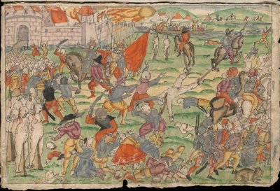 الفظائع الروسية في ليفونيا في يوليو وأغسطس 1577. من مجموعة يوهان جاكوب ويكس التي كتبها ناتشريك بواسطة غير معروف