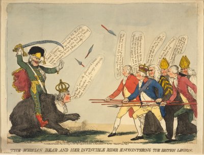 الدب الروسي وراكبها الذي لا يقهر ، 1791 بواسطة غير معروف