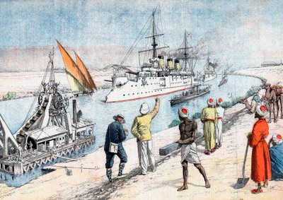 السفن الحربية الروسية التي تمر عبر قناة السويس ، الحرب الروسية اليابانية ، 1904-5 بواسطة غير معروف