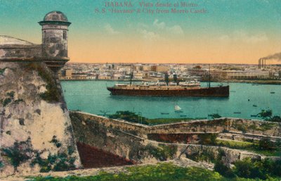 SS هافانا ومدينة من قلعة مورو ، هافانا ، كوبا ، c1910 بواسطة غير معروف