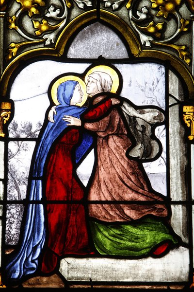 كاتدرائية Saint-Corentin (Saint Corentin) ، زجاج ملون Quimper: The Visitation ، كيمبيه ، فرنسا بواسطة غير معروف