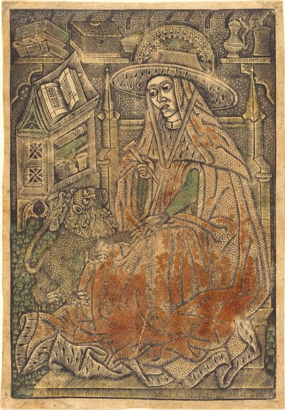القديس جيروم في دراسته 1460 - 1470. بواسطة غير معروف