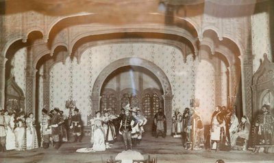 مشهد من ألكسندر أوستروفسكي يلعب مسرحية زائفة ديمتري ، مسرح مالي ، موسكو ، روسيا ، 1870 بواسطة غير معروف