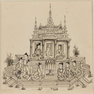 مشهد من Vessantara Jataka ، c1880 بواسطة غير معروف