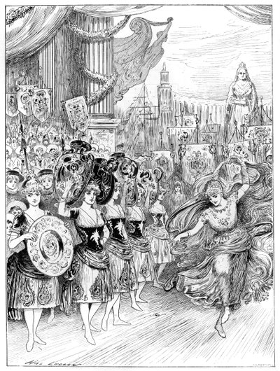 مشهد من فن التمثيل الإيمائي The Forty Thieves في مسرح Dury Lane ، لندن ، 1887 بواسطة غير معروف