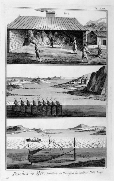 الصيد البحري ، الرنجة والسردين ، 1751-1777 بواسطة غير معروف