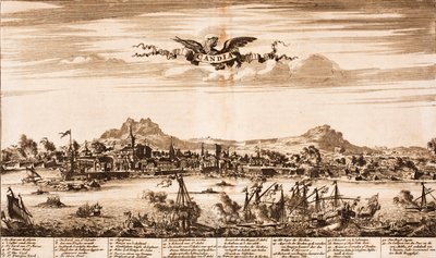 معركة بحرية أثناء حصار كانديا من: مشهد الحرب ، 1675. بواسطة غير معروف