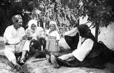 عائلة صربية تروي قصة هزيمة النمساويين من البوسنة ، الحرب العالمية الأولى ، 1914 بواسطة غير معروف