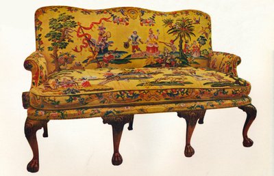 أريكة مغطاة برسوم التطريز الصيني ، c1710 بواسطة غير معروف