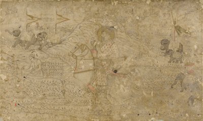 شاه جهان وابنه دارا شيكوه يطاردان ، ج. 1790. بواسطة غير معروف