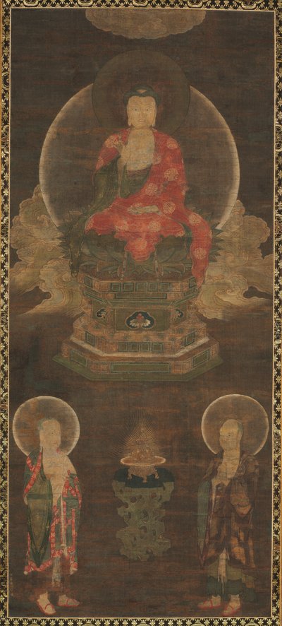 Shakyamuni Triad: بوذا حضرها بوذا مانجوشري وسامانتابهادرا ، أواخر القرن الثالث عشر. بواسطة غير معروف