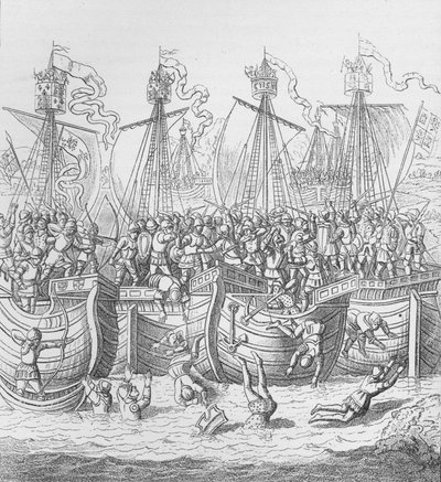 السفن في لاروشيل ، فرنسا ، عام 1372 ، c1804 1906 بواسطة غير معروف