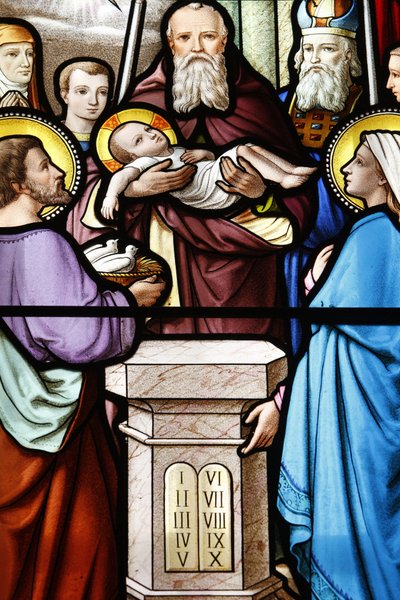 Shrine of Our Lady of la Salette Stained glass window Presentation of Jesus at the Temple, La Salette, France بواسطة غير معروف