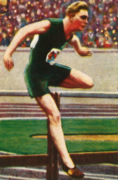 سيد أتكينسون من جنوب أفريقيا ، الفائز بسباق 110 م حواجز ، 1928. بواسطة غير معروف