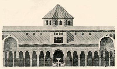 الارتفاع الجانبي لمحكمة الأسود والنافورة ، القرن التاسع عشر ، 1907. بواسطة غير معروف