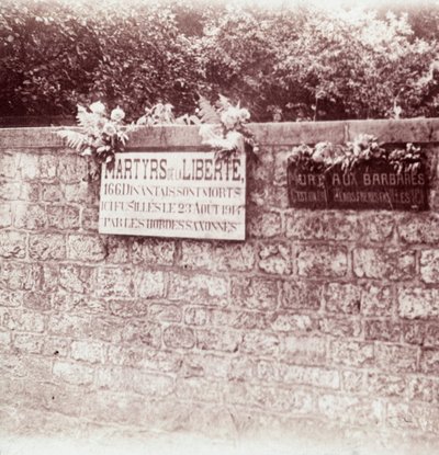 سجل في ذكرى المدنيين الذين أطلقوا النار عليهم من قبل الألمان ، دينانت ، بلجيكا ، c1914-c1918 بواسطة غير معروف