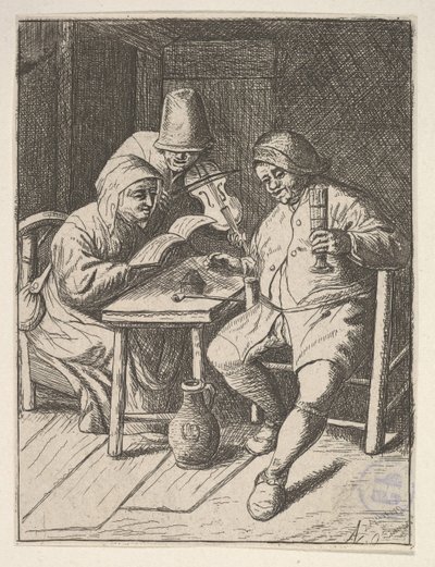 غناء الأزواج والكمان ، 1610-85. بواسطة غير معروف