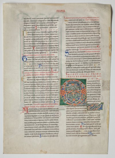 ورقة واحدة من مرسوم من قبل Gratian: أول حرف مزخرف Q [uidam جلب] ، c1160-1165 بواسطة غير معروف